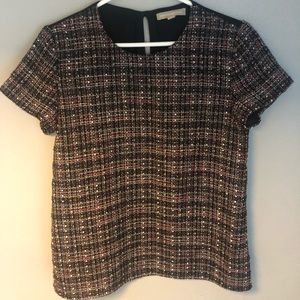 Banana Republic Tweed Short Sleeve Top